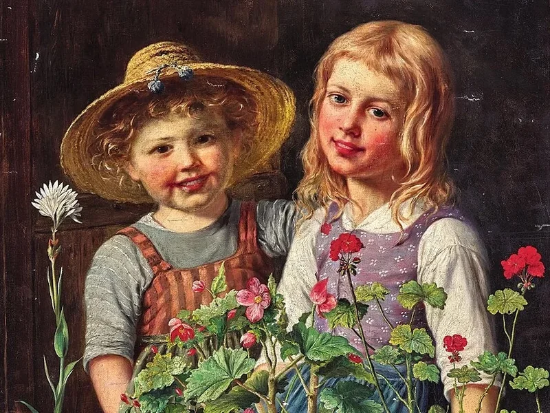 1858-Ludwig Kohrl - Fratelli e sorelle alla finestra